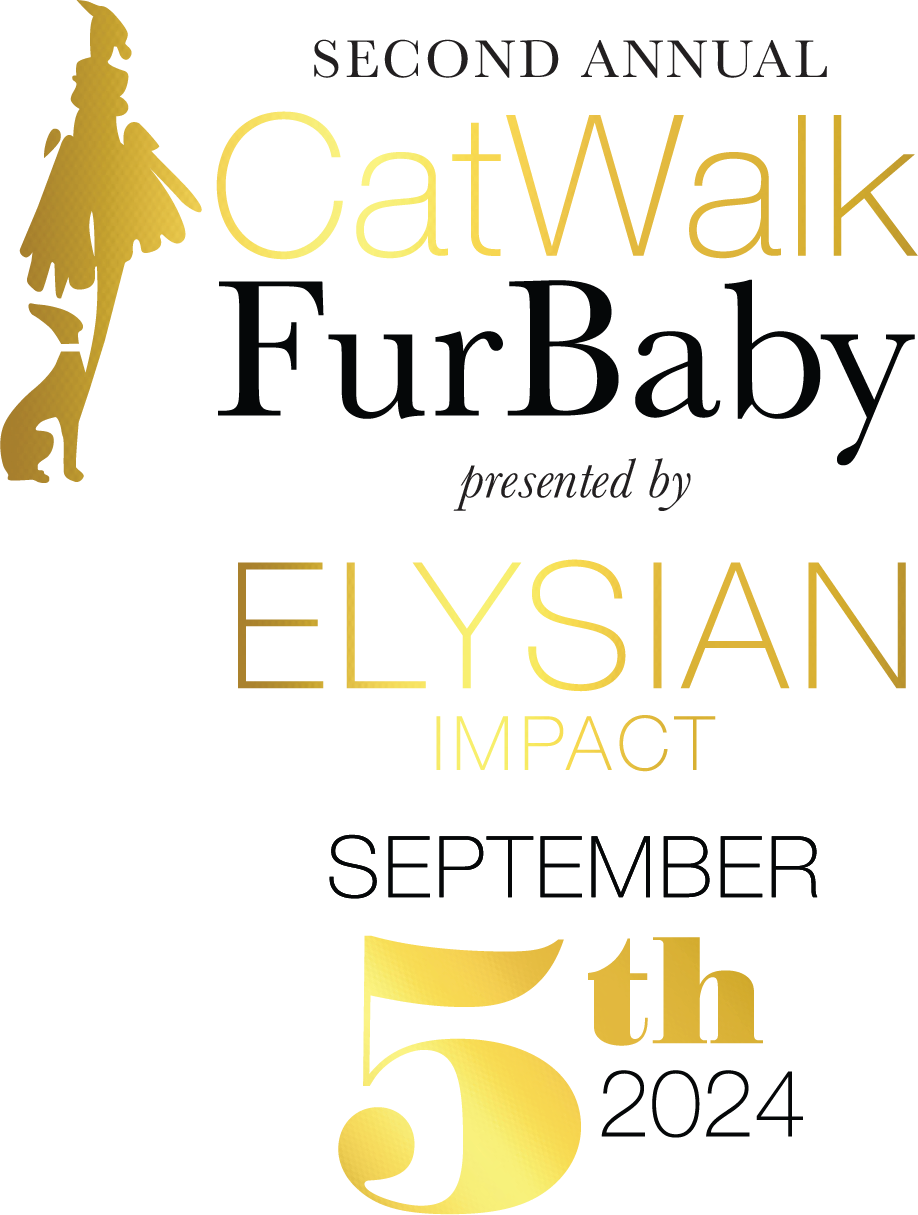 Logo for the Second Annual CatWalk FurBaby presented by ELYSIAN Impact, happening September 5th, 2024